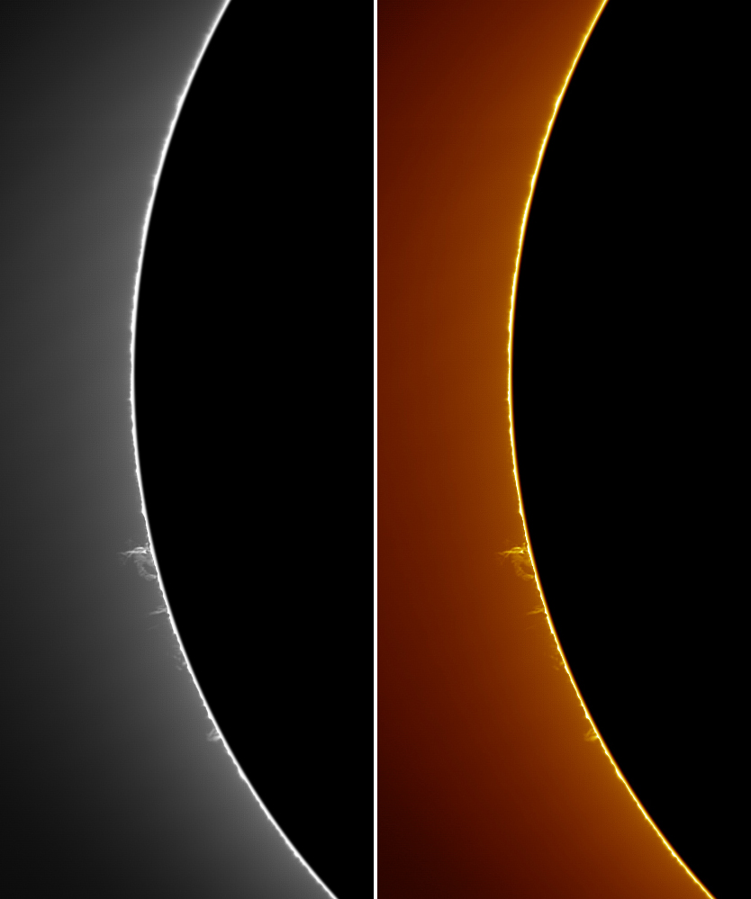 Protubérance solaire en Hα le 24/05/09 à 11h40 TU au PST modifié